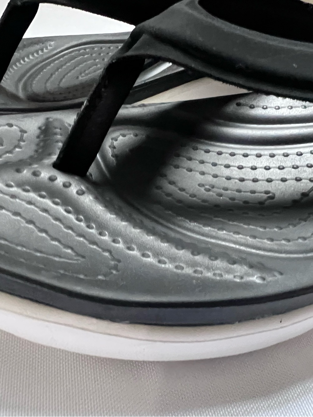 Crocs Black Dual Comfort Flip Flop Sandals – Like New - Picture 5 of 9